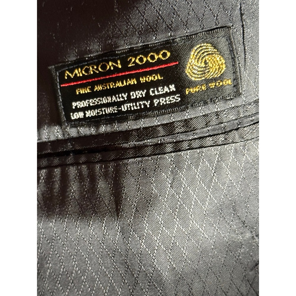 Micron 2000 Fine Australian Wool Hart Schaffner Marx Navy Blazer Mens 44R - Picture 9 of 9